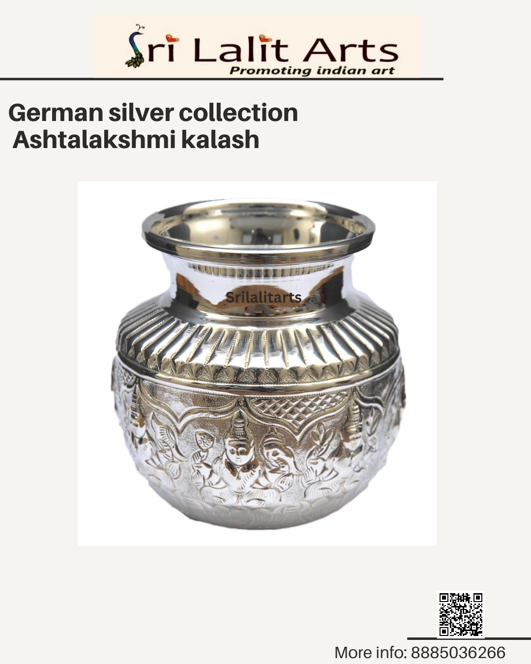 GERMAN SILVER ASHTALAKSHMI KALASH | LOTA | POOJA KALASH