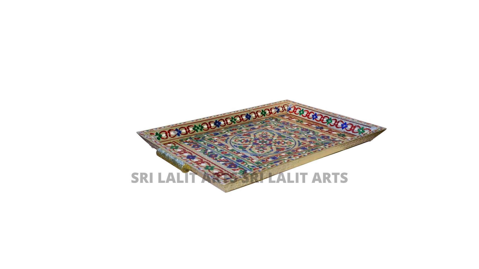 SRI LALIT ARTS FANCH TRAY B.M 12*18 LM3308